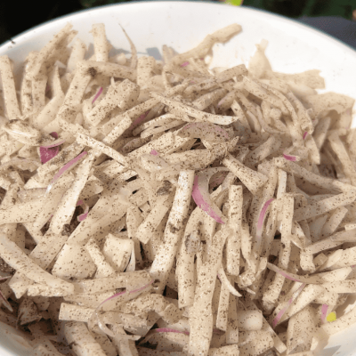 Muli Khleh (Khasi Radish Salad with Perilla seeds) Muli Khleh (Khasi Radish Salad with Perilla seeds)