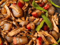 Smoked Pork Stir Fry with Mushrooms & Veggies
