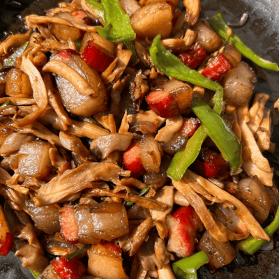 Smoked Pork Stir Fry with Mushrooms & Veggies Smoked Pork Stir Fry with Mushrooms & Veggies