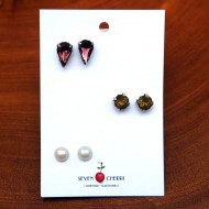 Set of 3 Stud Earrings