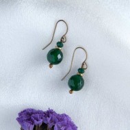 Emerald Green Agate Earrings
